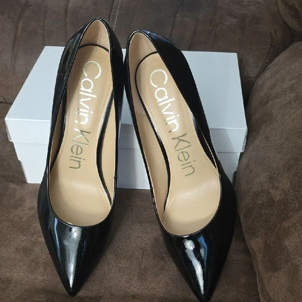 Calvin Klein Black Patent Leather Heels